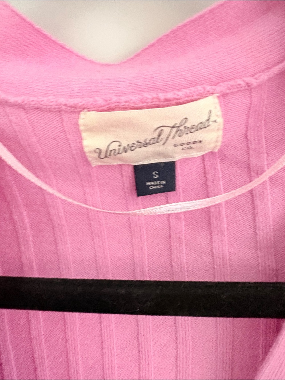 Universal Thread Pink Ribbed V-Neck Button Cardigan - Picture 3 of 3